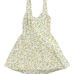 Yellow Floral Sundress - Women's Sleeveless A-Line Dress